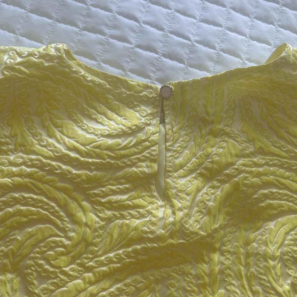 Elegant Yellow Textured Blouse and short set - Picture 4 of 6